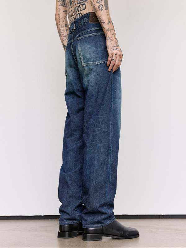 Taiga Takahashi LOT.702 Damaged Indigo Denim Trousers