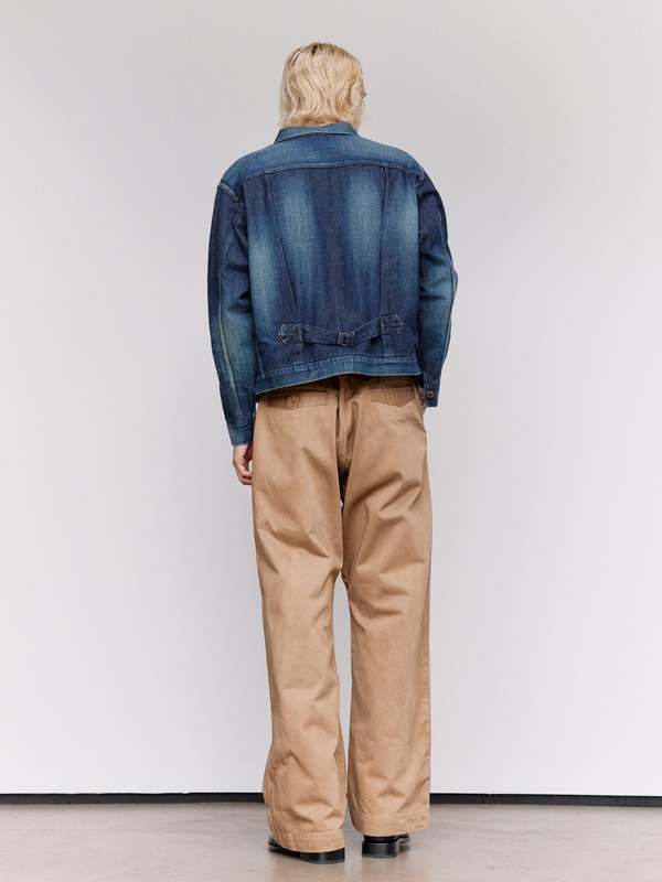 Taiga Takahashi LOT.714 Damaged Indigo Denim Jacket Side Panel