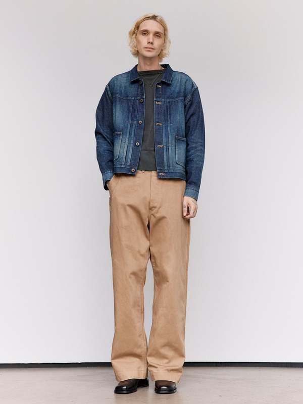 Taiga Takahashi LOT.714 Damaged Indigo Denim Jacket Side Panel