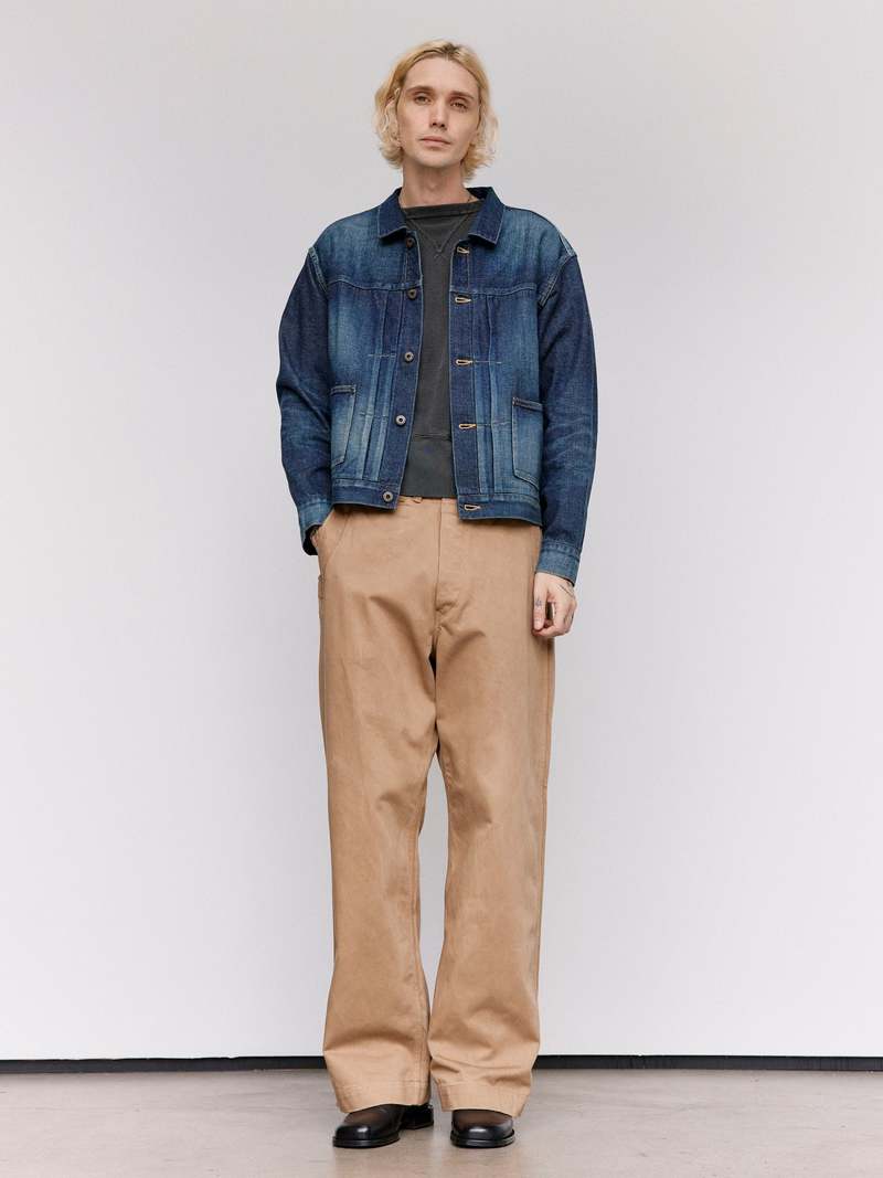 Taiga Takahashi LOT.714 Damaged Indigo Denim Jacket Side Panel