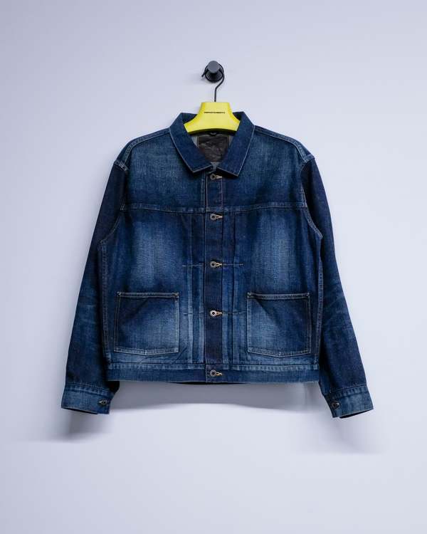 Taiga Takahashi LOT.714 Damaged Indigo Denim Jacket Side Panel