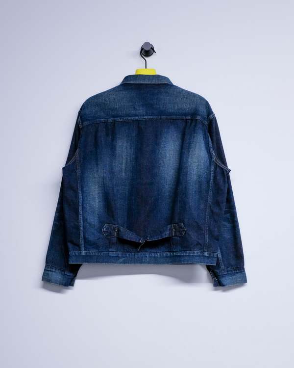 Taiga Takahashi LOT.714 Damaged Indigo Denim Jacket Side Panel