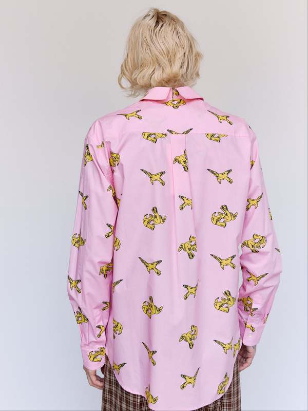 Marni Pink Gummy Poplin Cotton Ravens Shirt