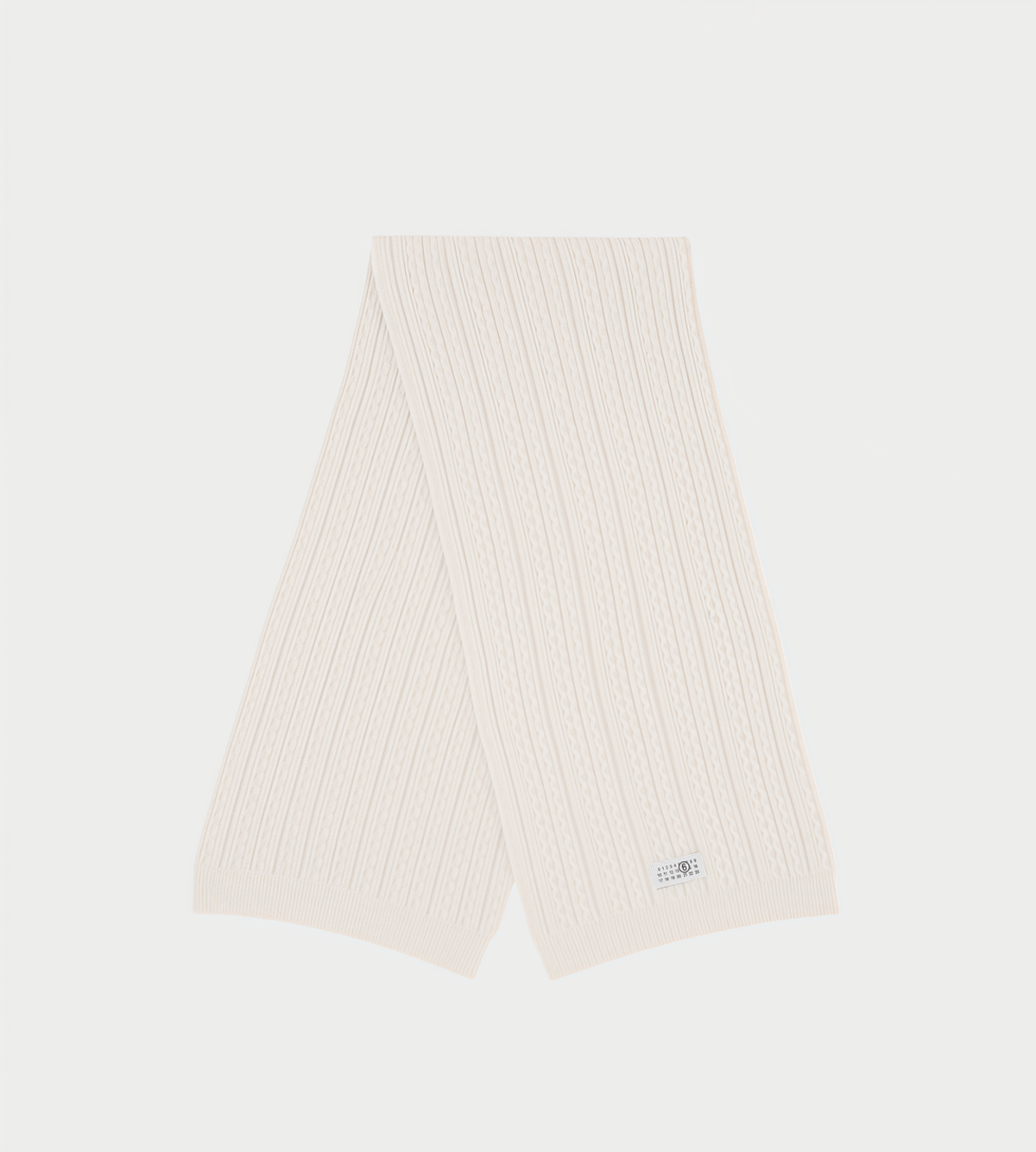MM6 Maison Margiela Numberic Patch Ribbed Scarf - Image 1 of 3