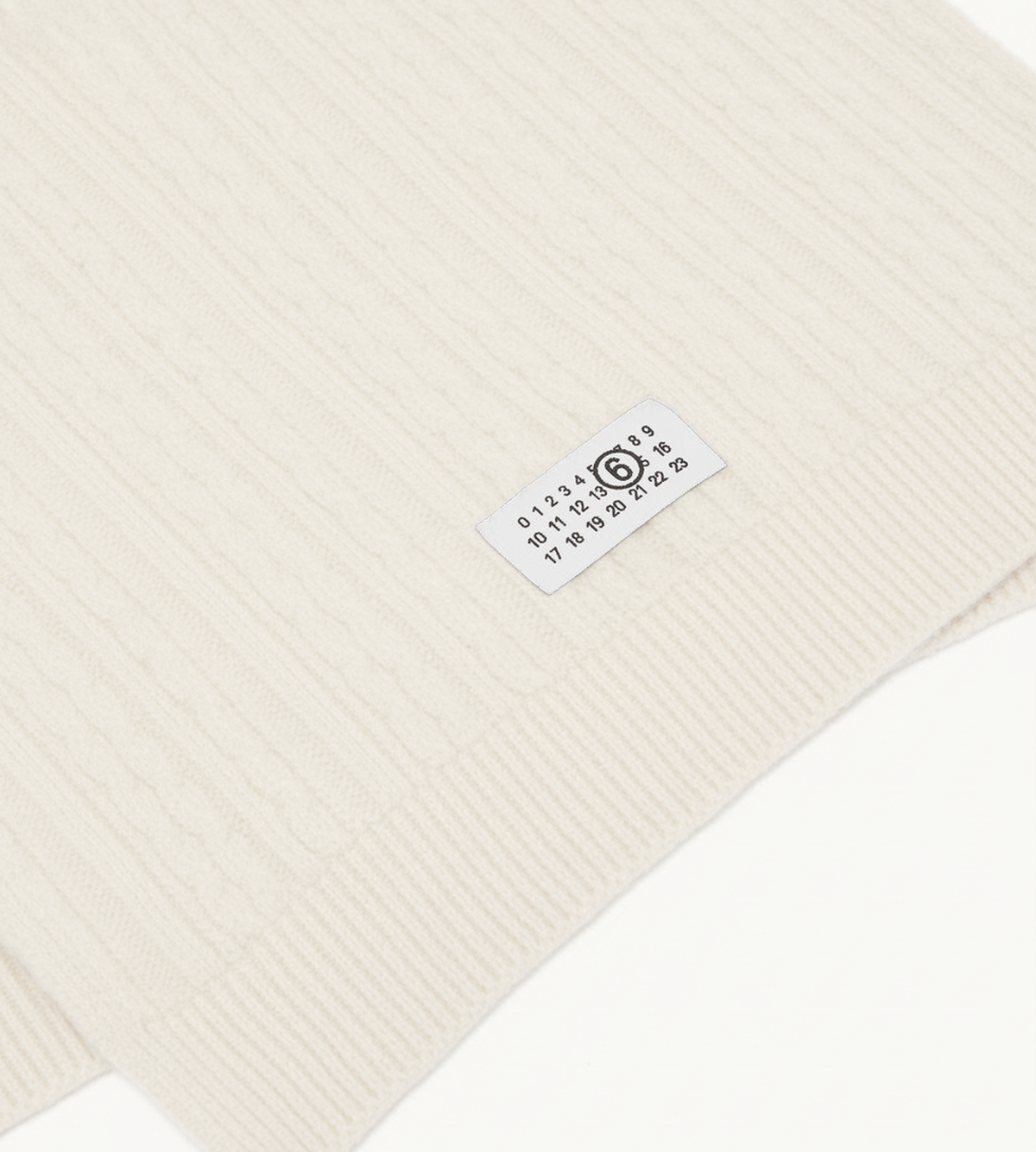 MM6 Maison Margiela Numberic Patch Ribbed Scarf - Image 3 of 3