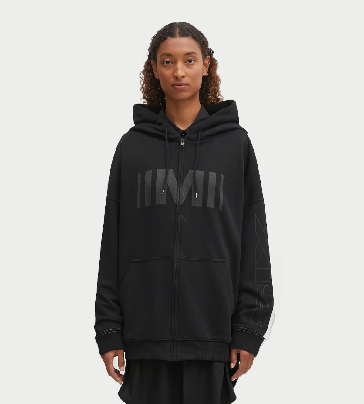 MM6 Maison Margiela Two Tone Zipped Hoodie - Image 1 of 8
