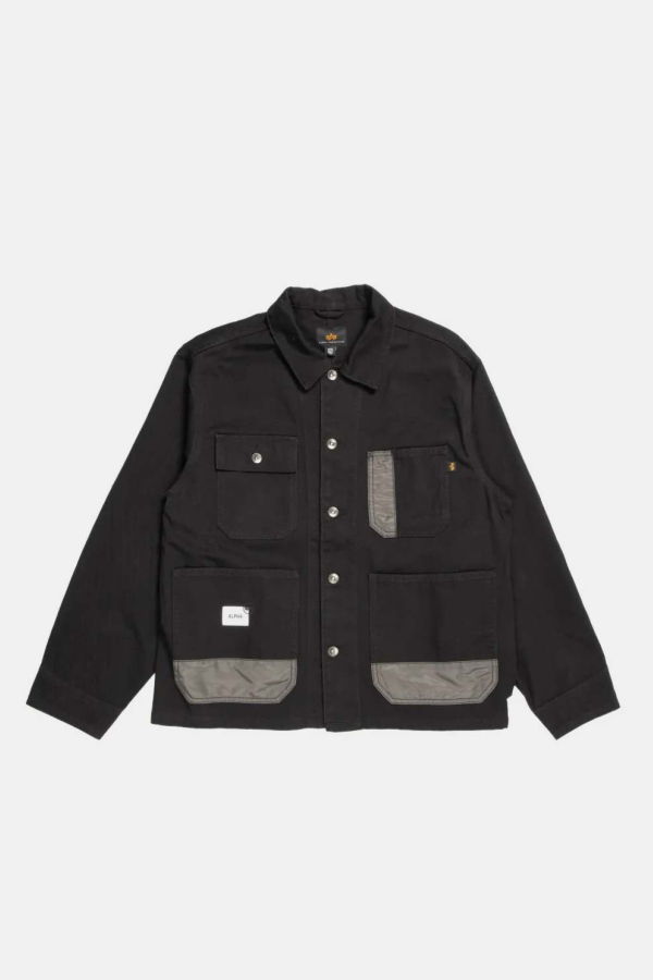 Alpha Industries Logo-Patch Shirt Jacket - Black
