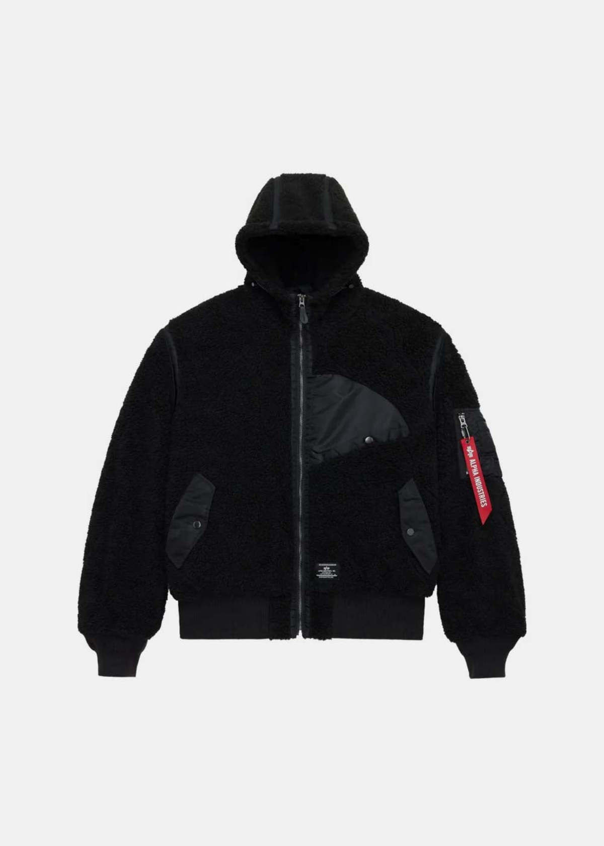 Alpha Industries Long-Sleeve Sherpa Onion-Quilted Jacket - Black - Image 1 of 4