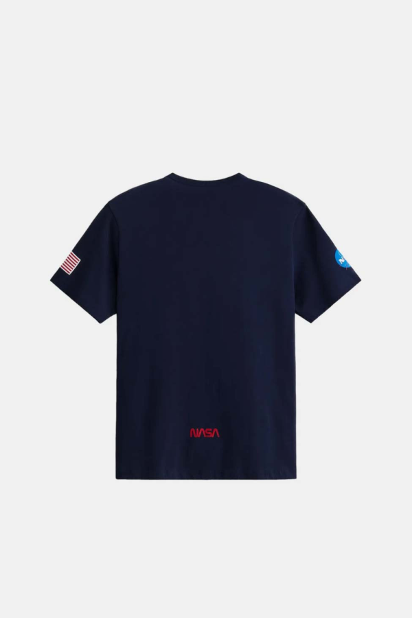 Alpha Industries Nasa-Logo Crew-Neck T-Shirt - Replica Blue