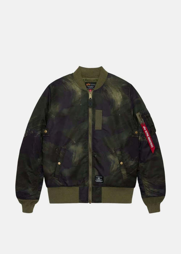 AlphaIndustries MA-1 Camouflage Zip Jacket - Olive Rd Camo