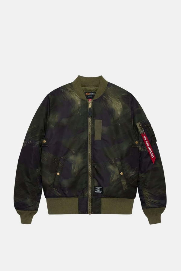 Alpha Industries MA-1 Camouflage Zip Jacket - Olive Rd Camo