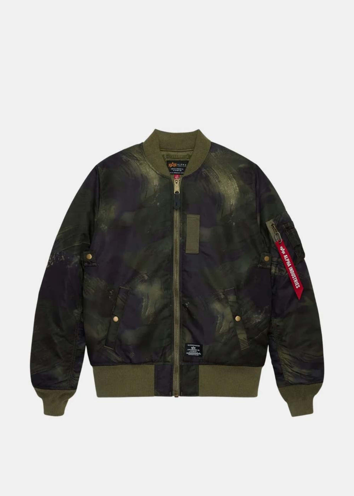 Alpha Industries MA-1 Camouflage Zip Jacket - Olive Rd Camo - Image 1 of 3