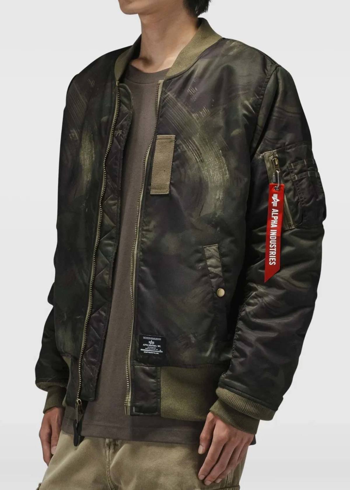 Alpha Industries MA-1 Camouflage Zip Jacket - Olive Rd Camo - Image 3 of 3