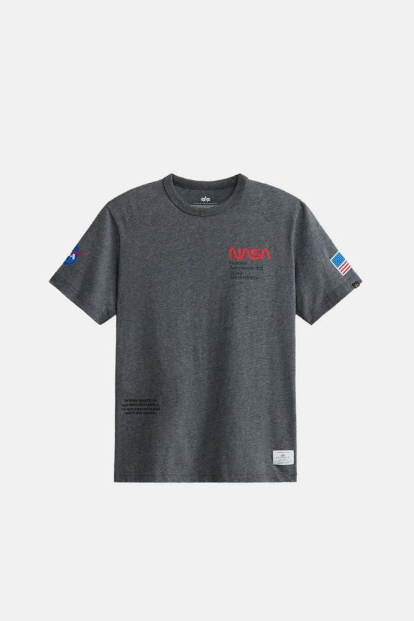 Alpha Industries Crew-Neck Short-Sleeve Tee - Dark Charcoal Heather