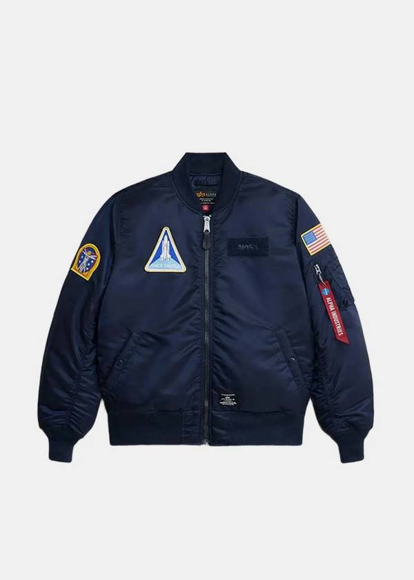Alpha Industries Ma-1 Nasa-Patched Jacket - Replica Blue