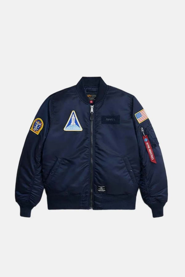 Alpha Industries Ma-1 Nasa-Patched Jacket - Replica Blue