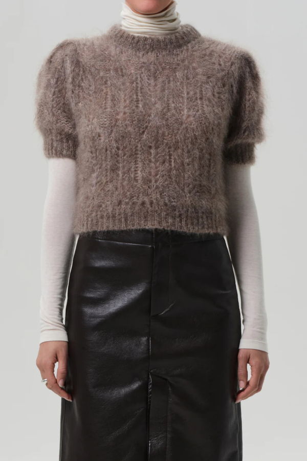 Citizens of Humanity Odette Puff Sleeve Sweater - Mushroom