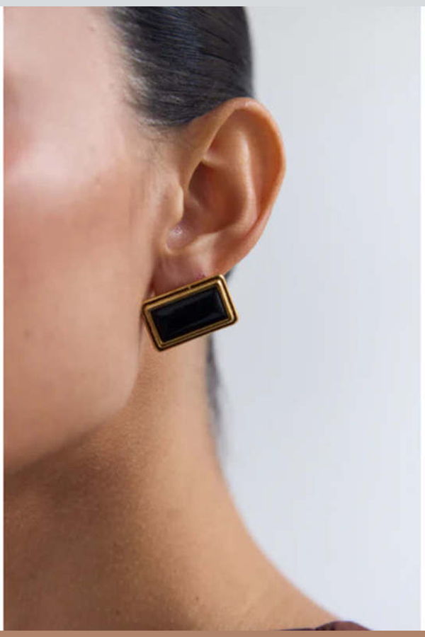 Heaven Mayhem Archer Rectangle Stud Earrings
