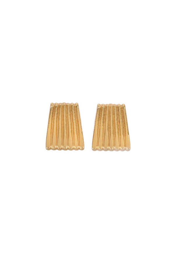 Heaven Mayhem Ribbed Gold Earrings