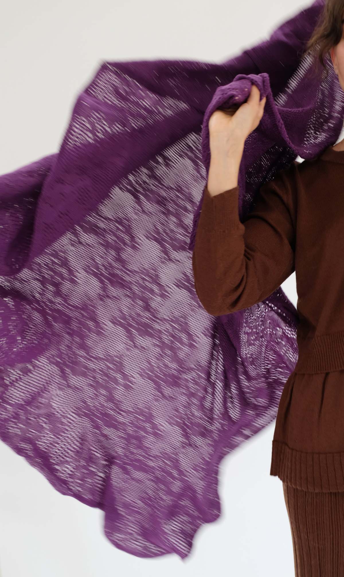 Beklina Merino Knit Lace Scarf - Image 4 of 11