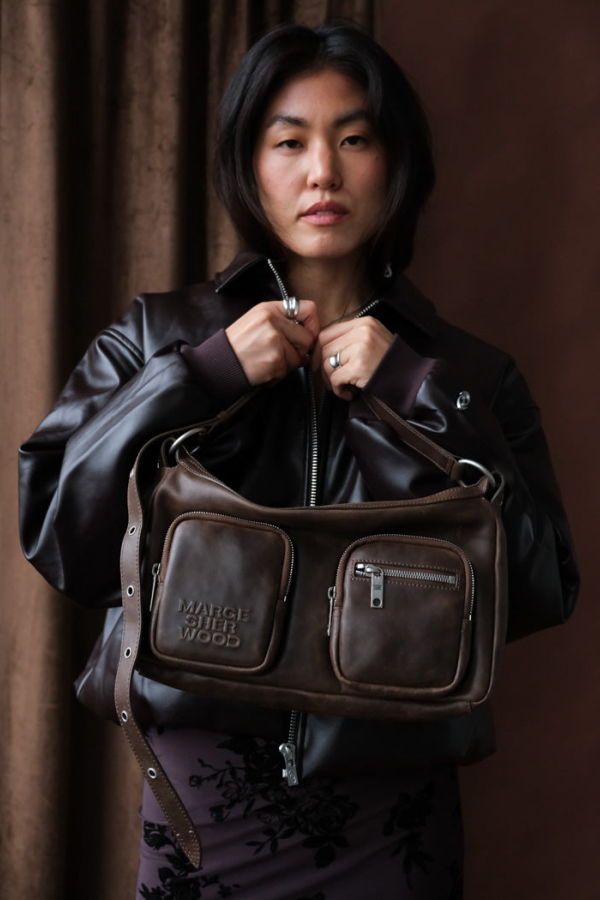 Marge Sherwood OUTPOCKET HOBO bag - WASHED BROWN PULLUP