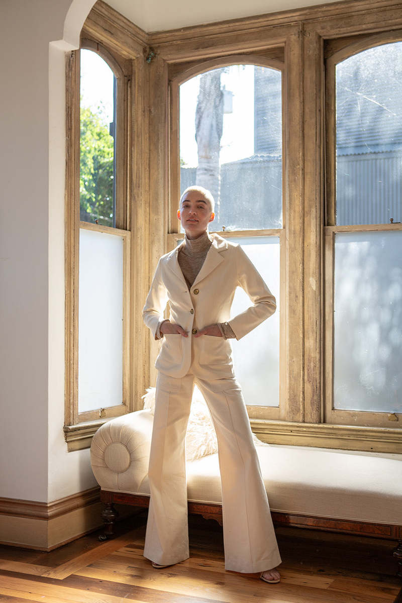 Erica Tanov Buddy Cotton Canvas Blazer - Natural