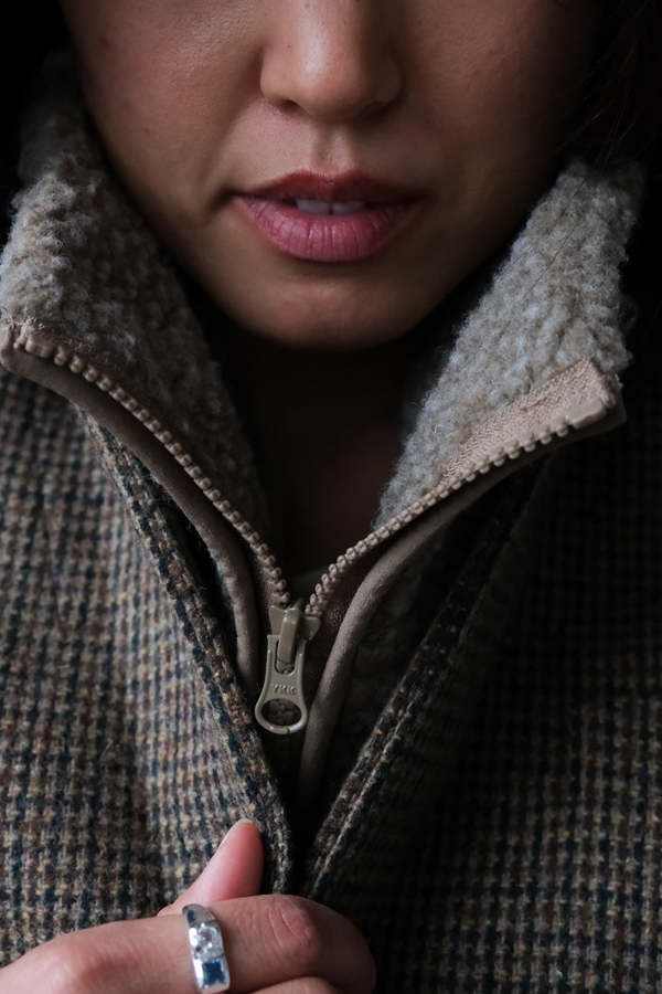 American Vintage Hoktown Zip Up Fleece Long Jacket - Nutmeg