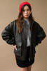 Dunst Stand Collared Leather Blouson Jacket - Dark Brown - Thumbnail 6