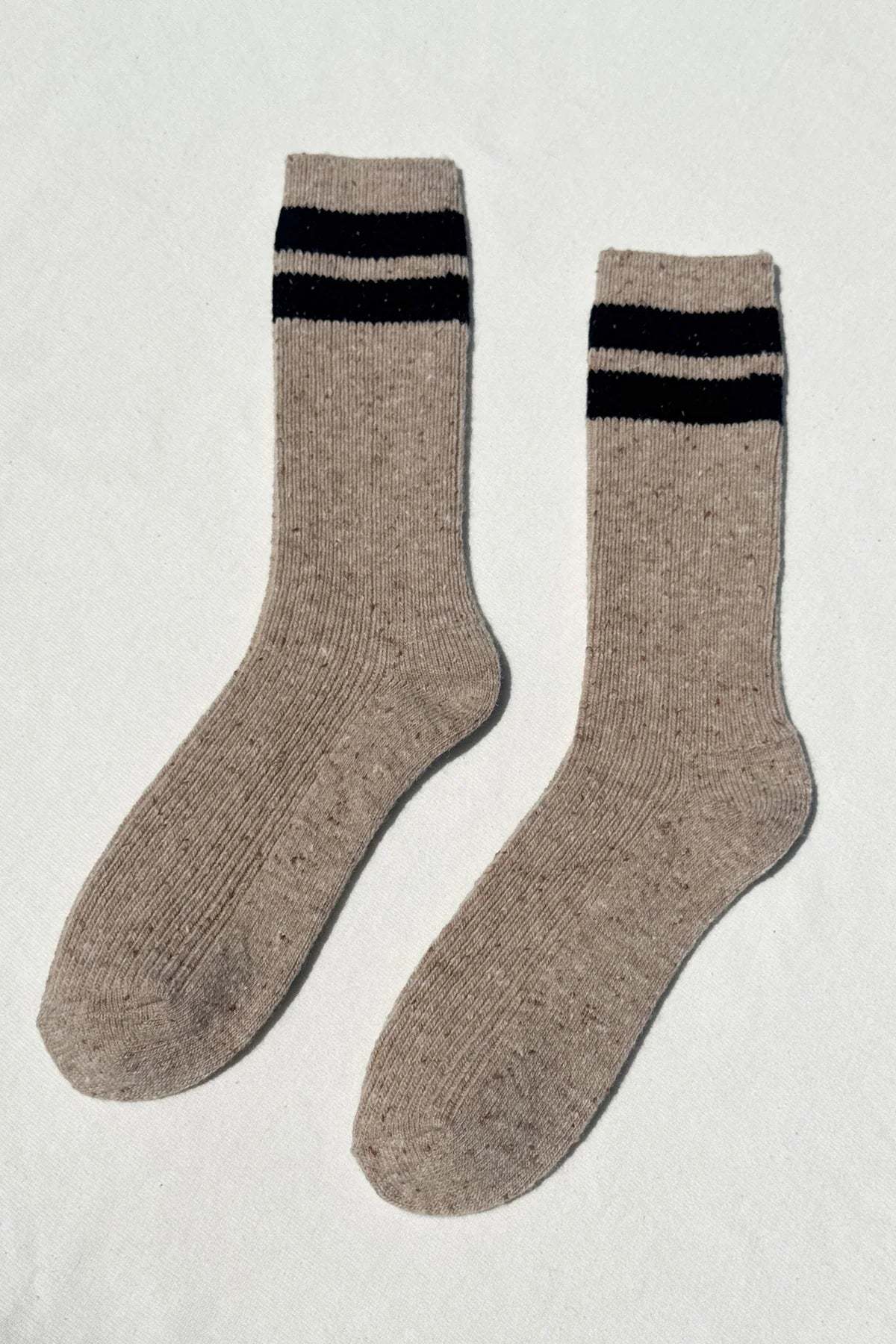Le Bon Shoppe Snow Varsity Sock - Beige/Black - Image 4 of 4