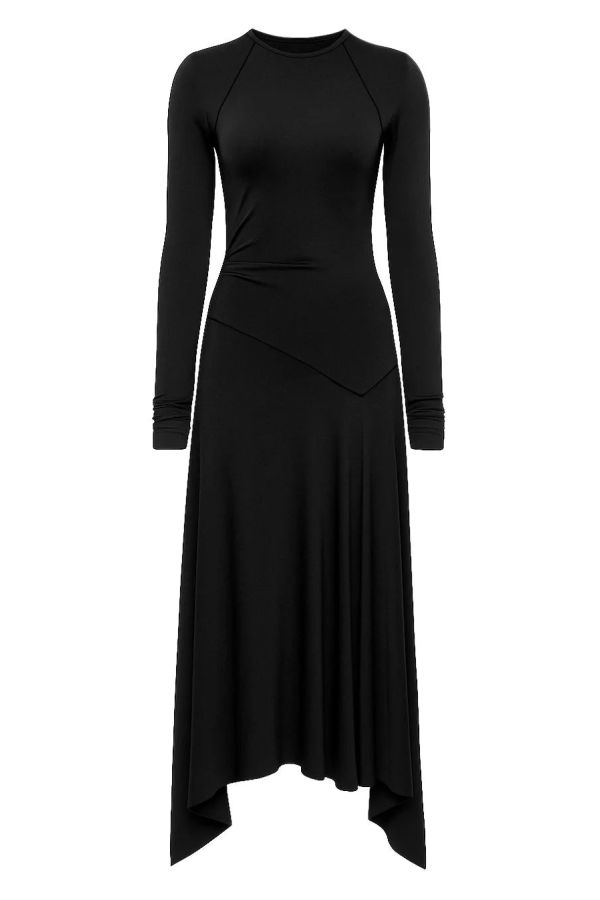 Victoria Beckham Long Sleeve Midi Dress - Black