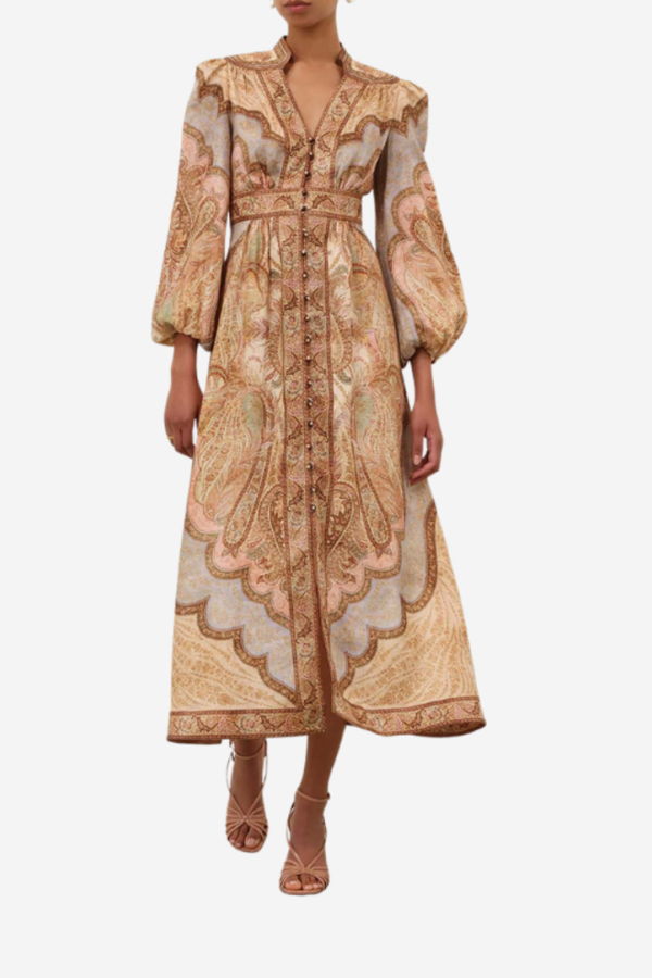 Zimmermann Wanderlust Plunge Midi Dress