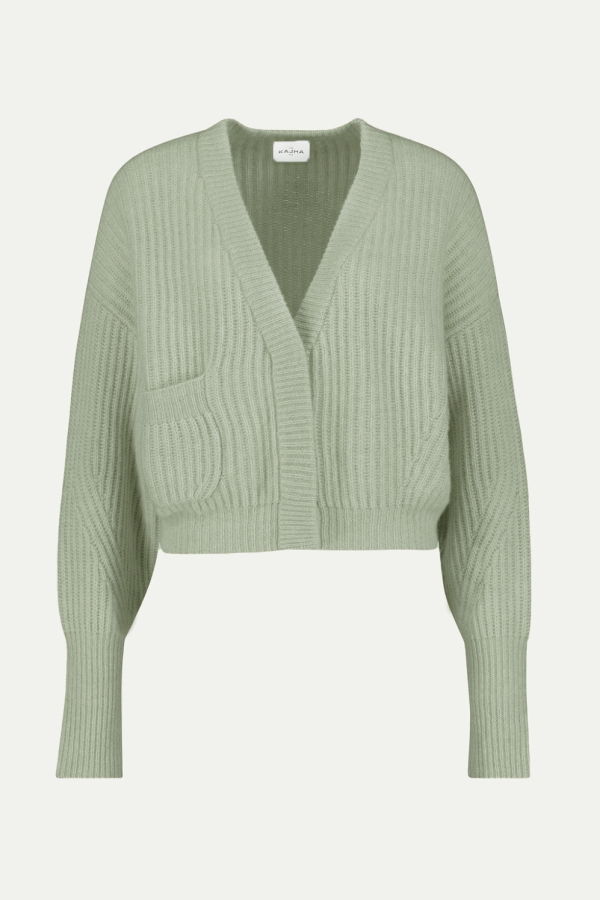 Le Kasha Monaco Short Ribbed Cardigan - Sauge