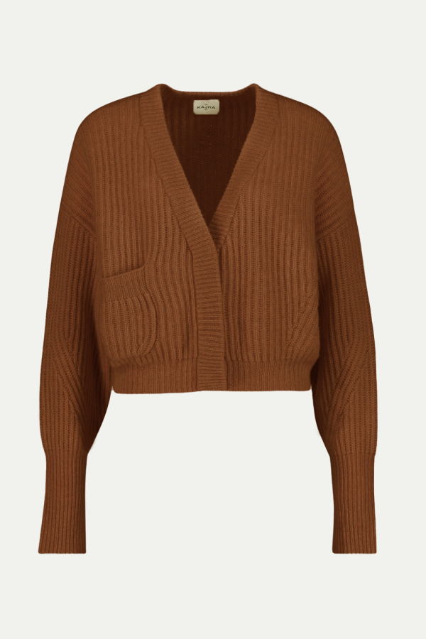 Le Kasha Monaco Short Ribbed Cardigan - Terracotta
