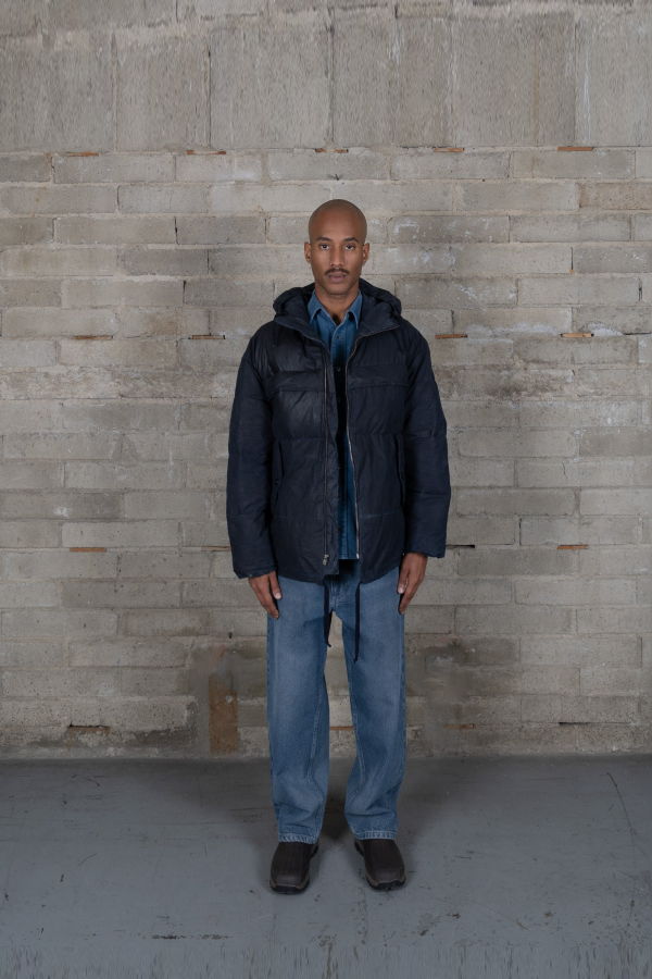 Olderbrother Waxed Hooded Puff Coat