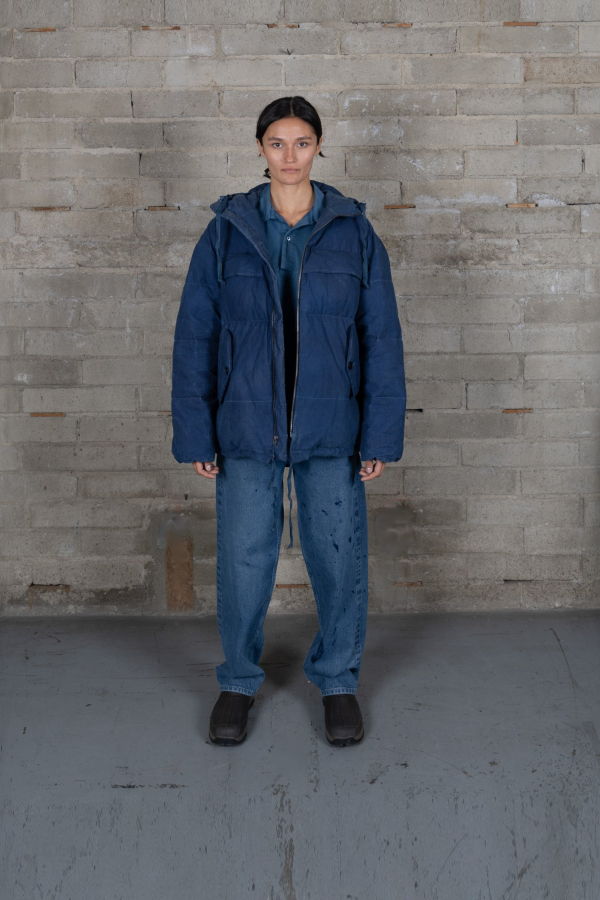 Olderbrother Waxed Hooded Puff Coat