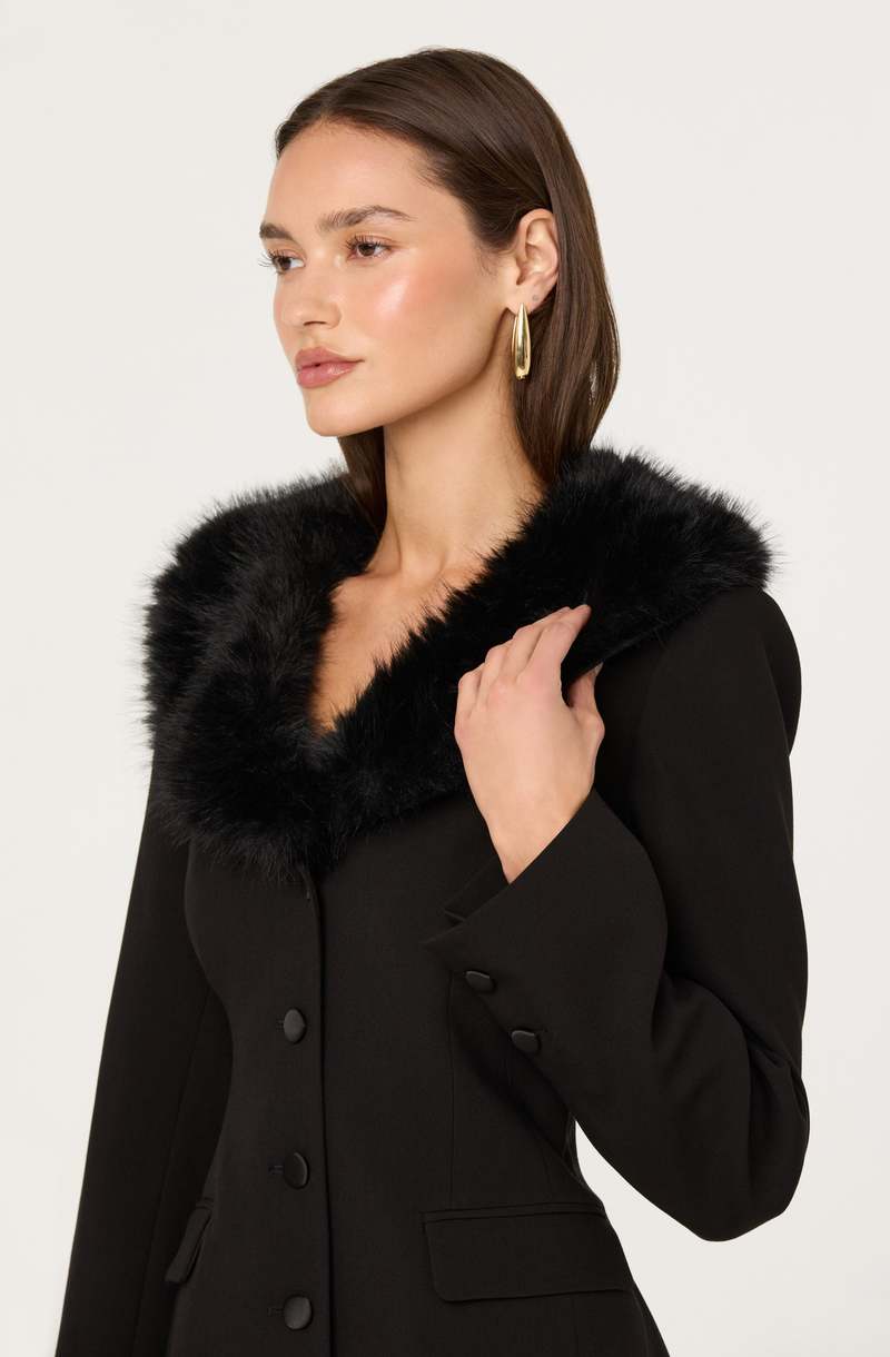 ASTR The Label Stefani Faux Fur Trim Jacket