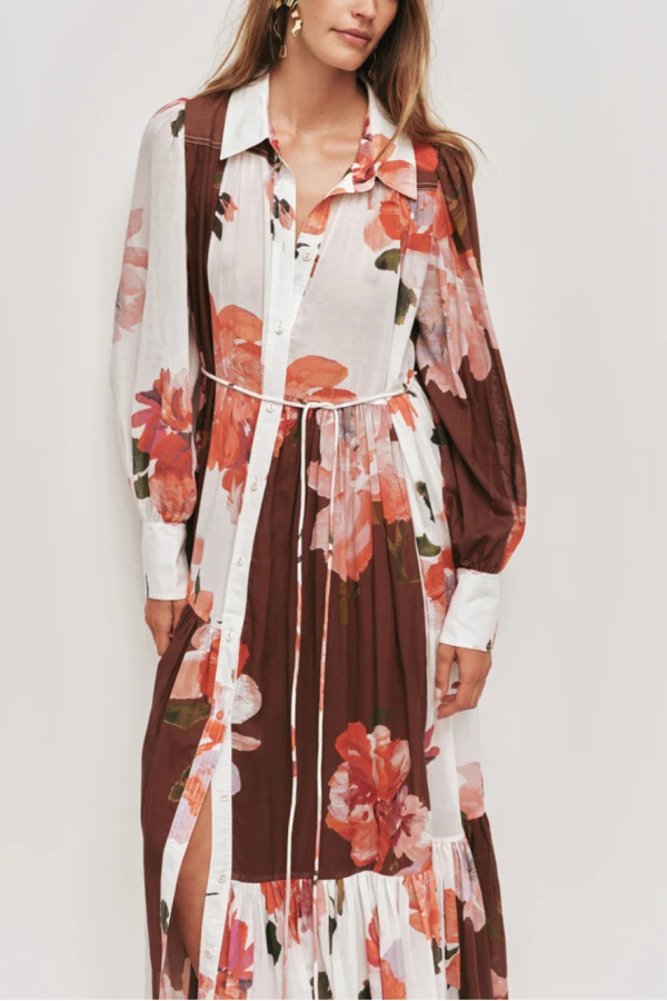 Aje Espirit Maxi Smock Dress - Red