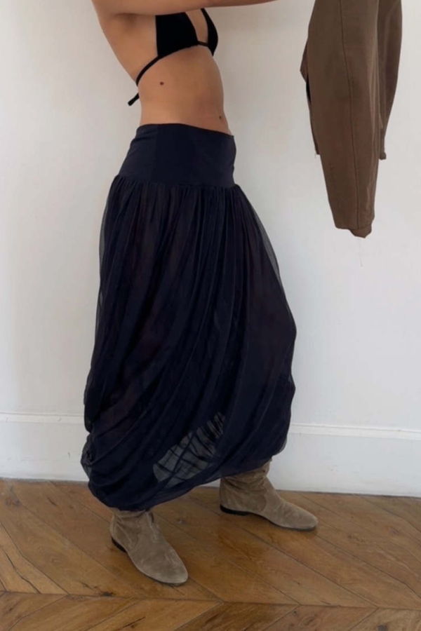 BELLE ANNA Meadow Silk Maxi Skirt