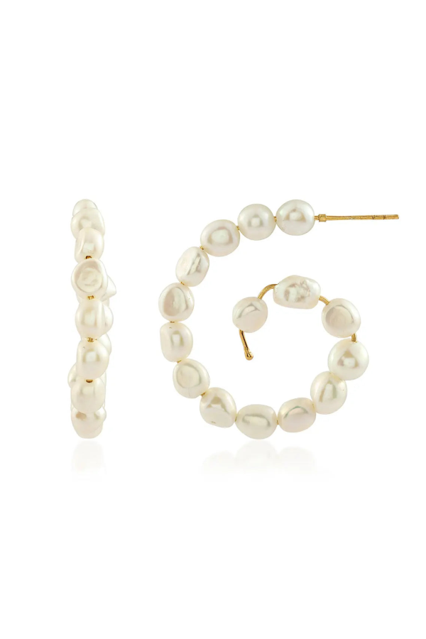 Shyla Lille Pearl Hoops Earrings