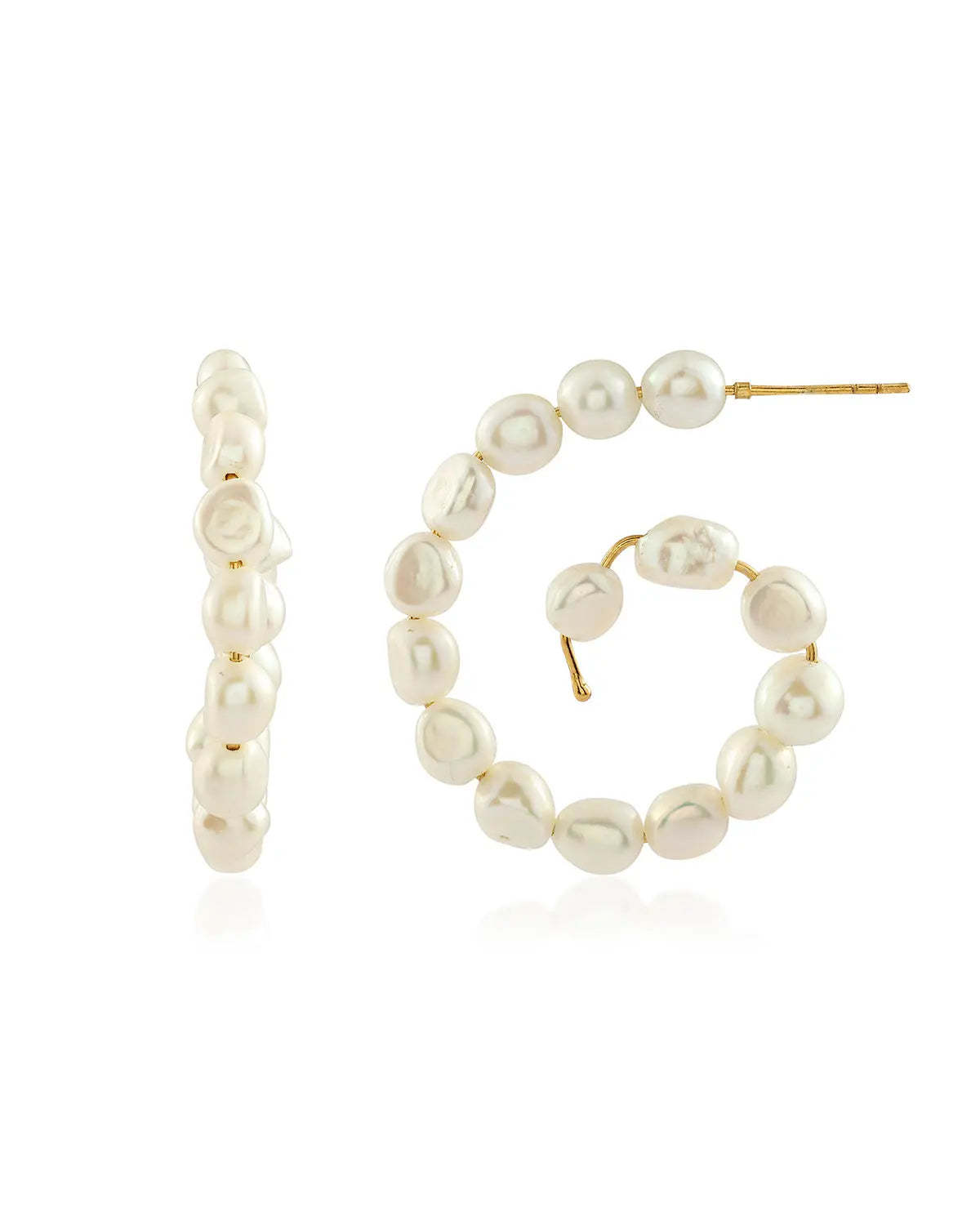 Shyla Lille Pearl Hoops Earrings - Image 1 of 3