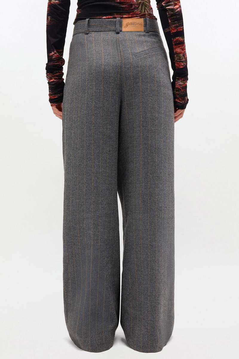 Ganni Cross-over Pants - Pewter