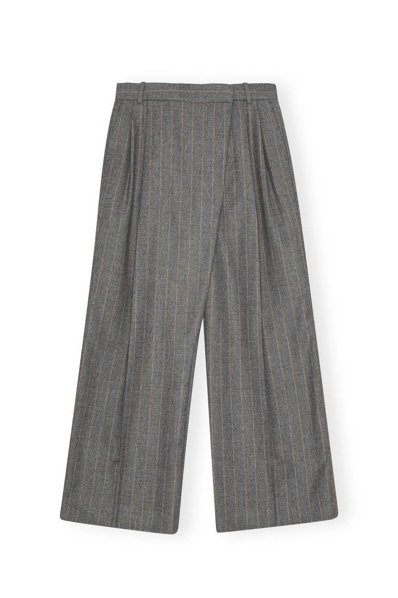 Ganni Cross-over Pants - Pewter