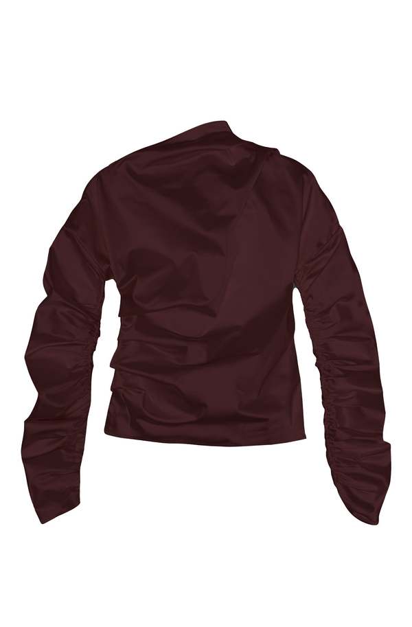 Ganni Ruched Top - Mauve Wine Ganni Ruched Top - Mauve Wine