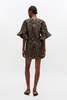 Ganni Metallic Cloque Mini Boxy Dress - Antique Bronze - Thumbnail 2
