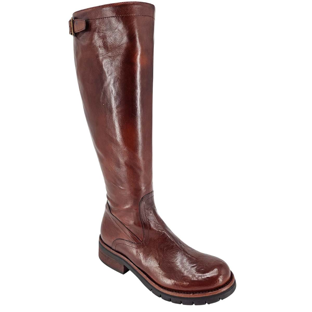 Madison Maison Leather Tall Flat Boot - Brown - Image 2 of 4