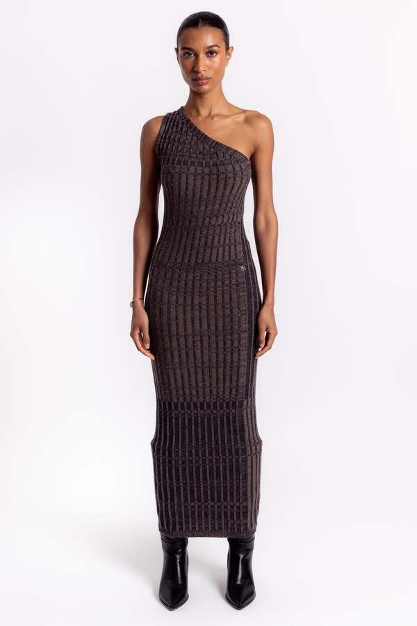 longline knitted dress Permanent Vacation Tension Knit - Terrain Grey