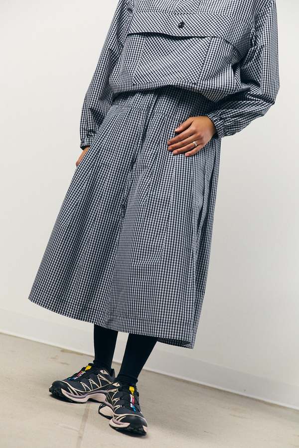 Kas Maria Check Taffeta Pleated Skirt