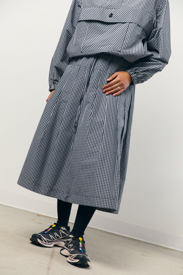 Kas Maria Check Taffeta Pleated Skirt