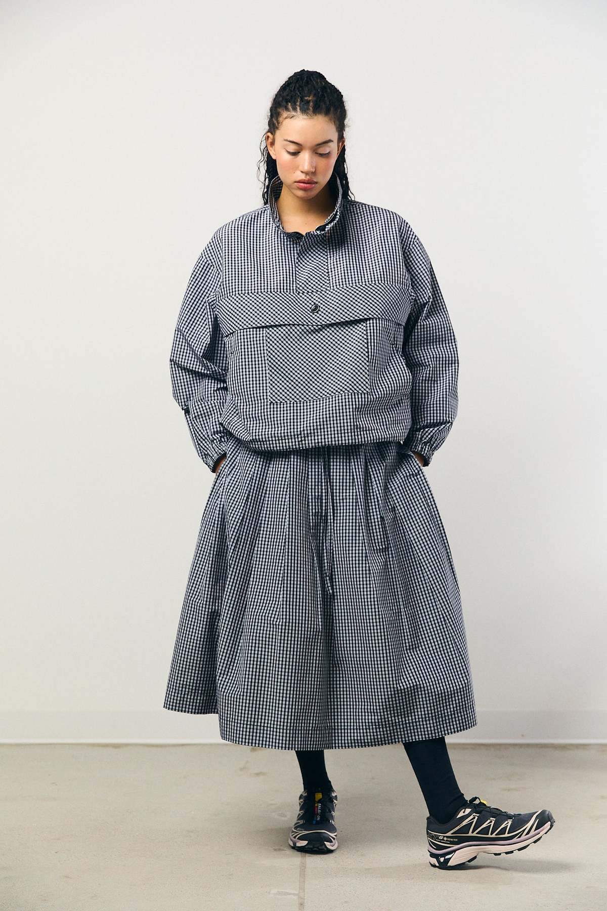 Kas Maria Check Taffeta Pleated Skirt - Image 3 of 10