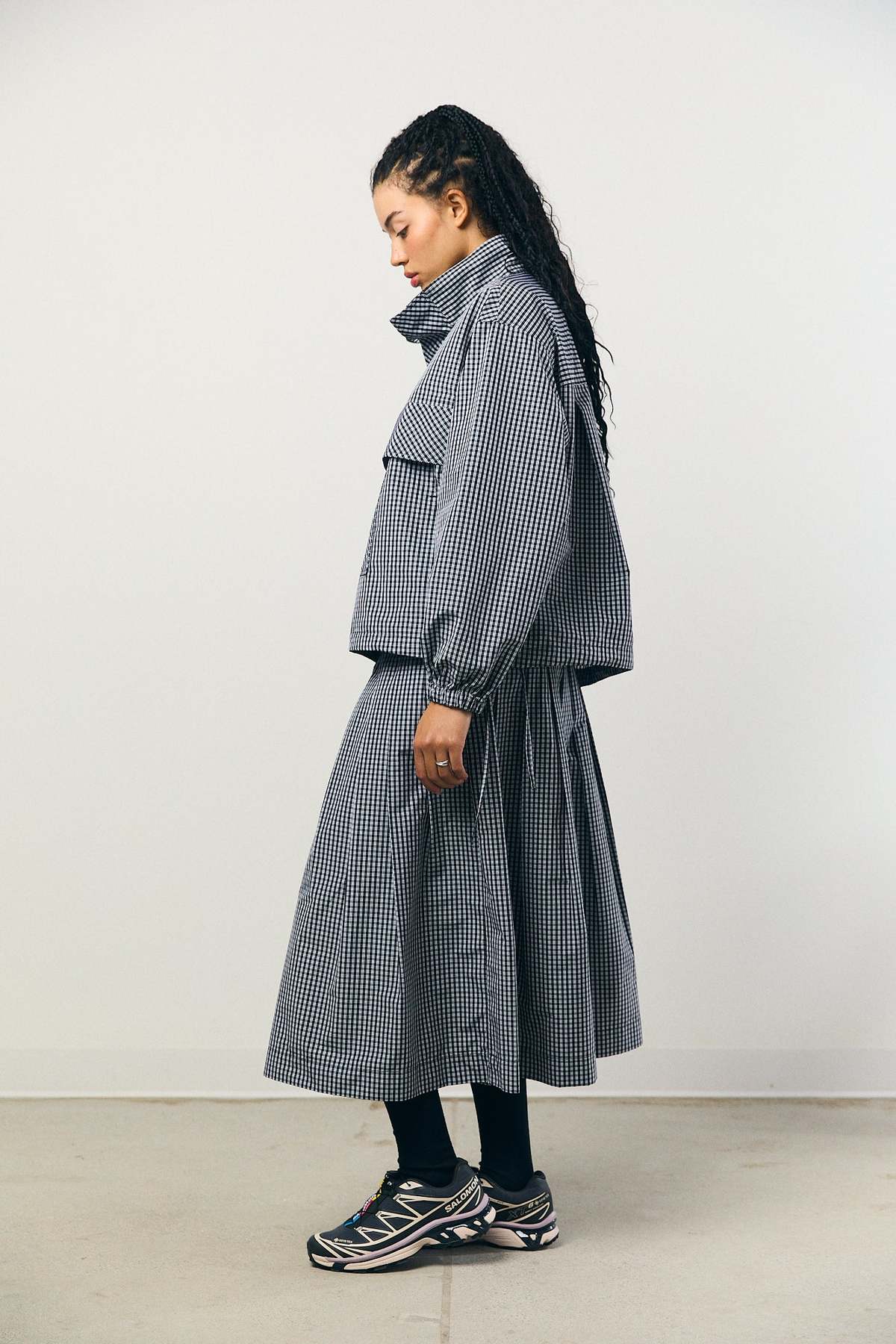 Kas Maria Check Taffeta Pleated Skirt - Image 5 of 10